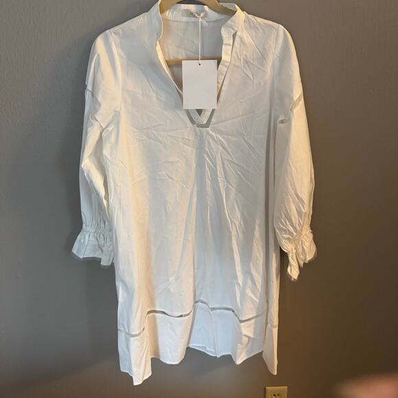 NWT MULLA White Shift Dress Long Sleeve Size Small casual comfort spring summer - Picture 1 of 10